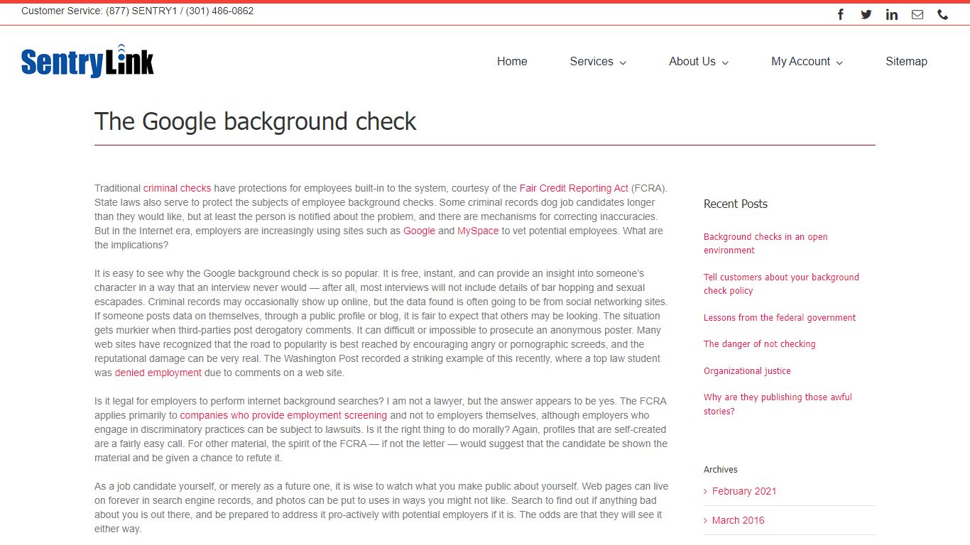 The Google background check – Keeping the World Safe – SentryLink